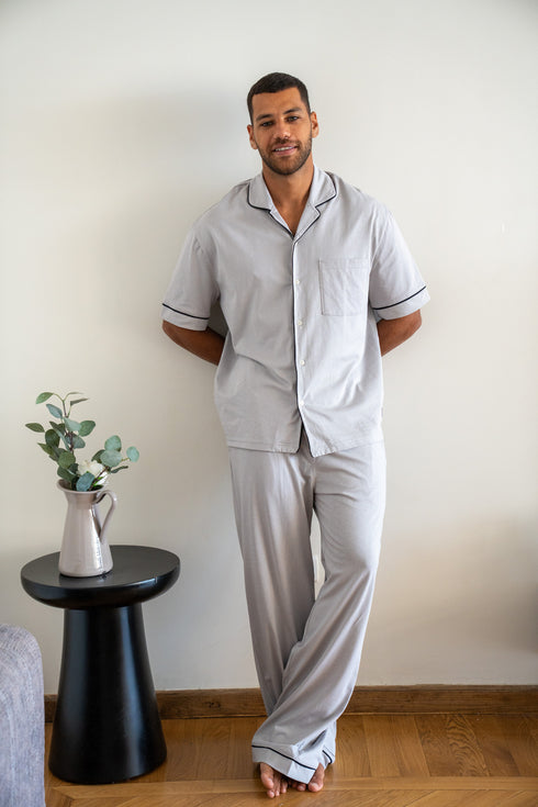 Men summer pajama set Grey T-shirt + Pants